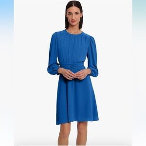 NWT Donna Morgan Women's Long Sleeve Twist Waist Dress size 14 princess blue